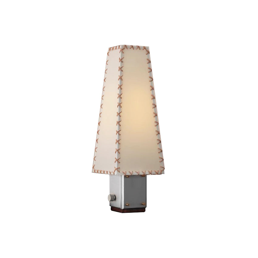 Lampe de table géométrique moderne en métal – Abat-jour en parchemin pour éclairage de table de nuit