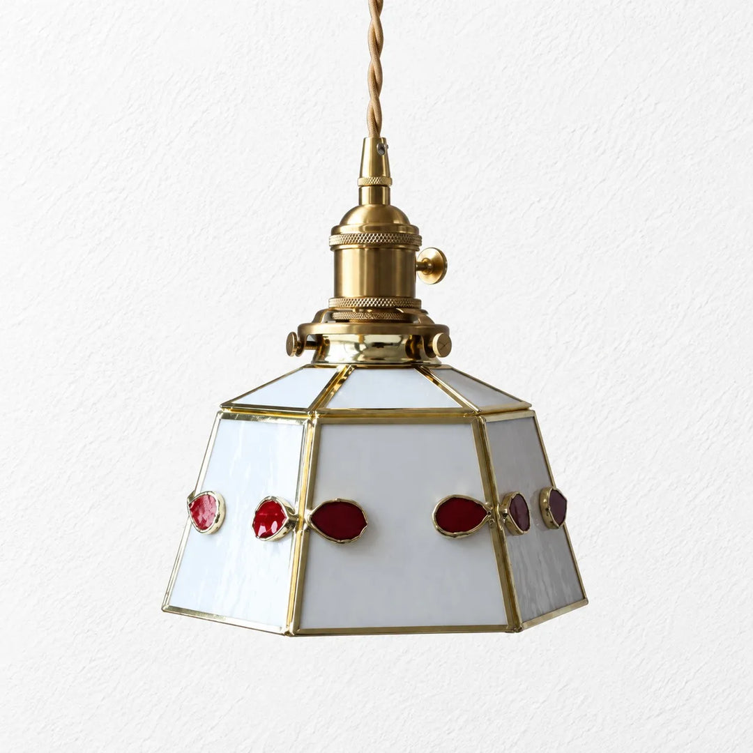 Handmade Stained Glass Bow Pendant Lamp