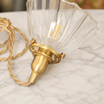 Cargar imagen en el visor de la Galería, Brass-tone hardware and ribbed glass detail