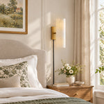 Cargar imagen en el visor de la Galería, Wolvina Plug-In Natural Marble Tube Wall Sconce