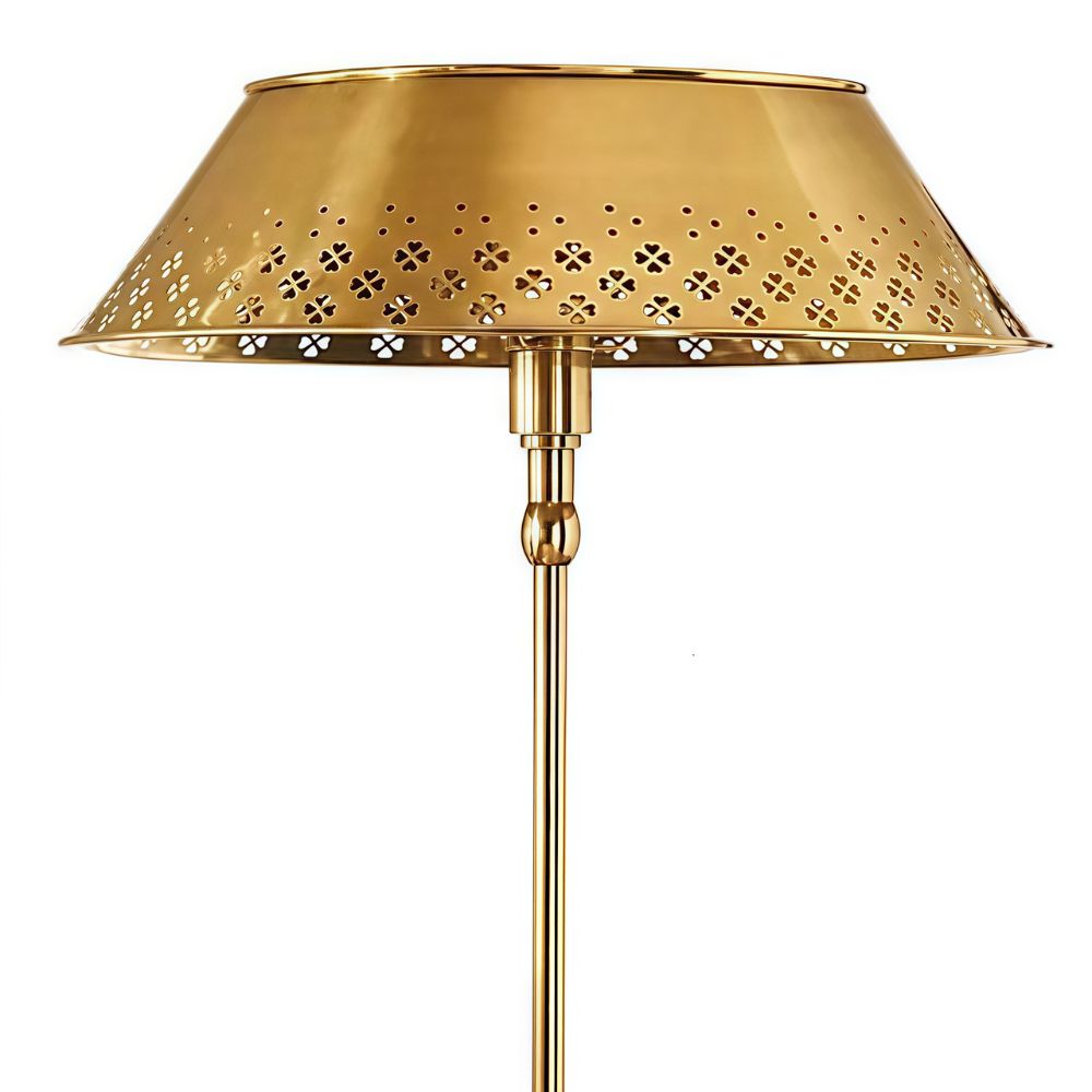 Auriglow Retro Perforated Floor Lamp - Brass Living Room Accent Light