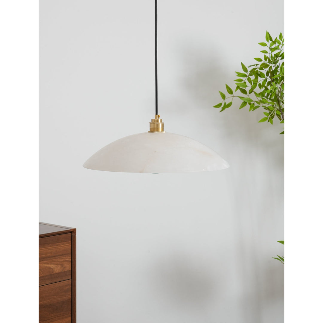 Natural Stone Plug-In Swag Pendant Light
