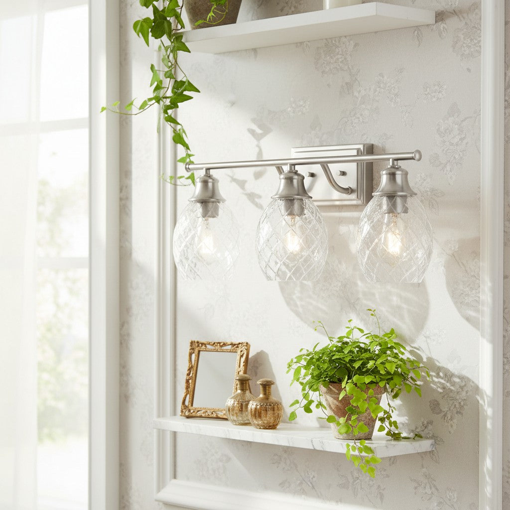 Nixora Moderne Bauernhaus-Wandlampe mit Rillenmuster – Dekorative Beleuchtung für Badezimmer und Flur