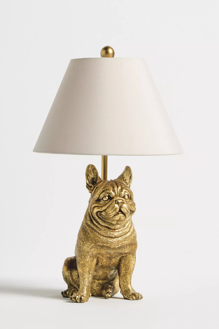 Lámpara de mesa única Pawdia: lámpara decorativa de cerámica con forma de animal