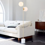 Load image into Gallery viewer, Brina Multi-Light Glass Floor Lamp - Brass and Milk Glass Lighting
