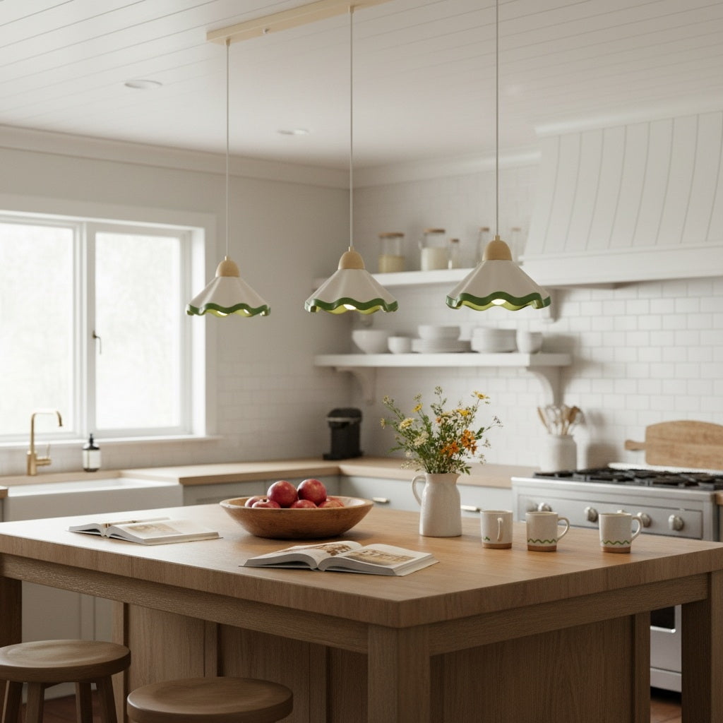 Suspension en résine en forme d'onde Resinova - Résine métallique moderne pour salles à manger et cuisines