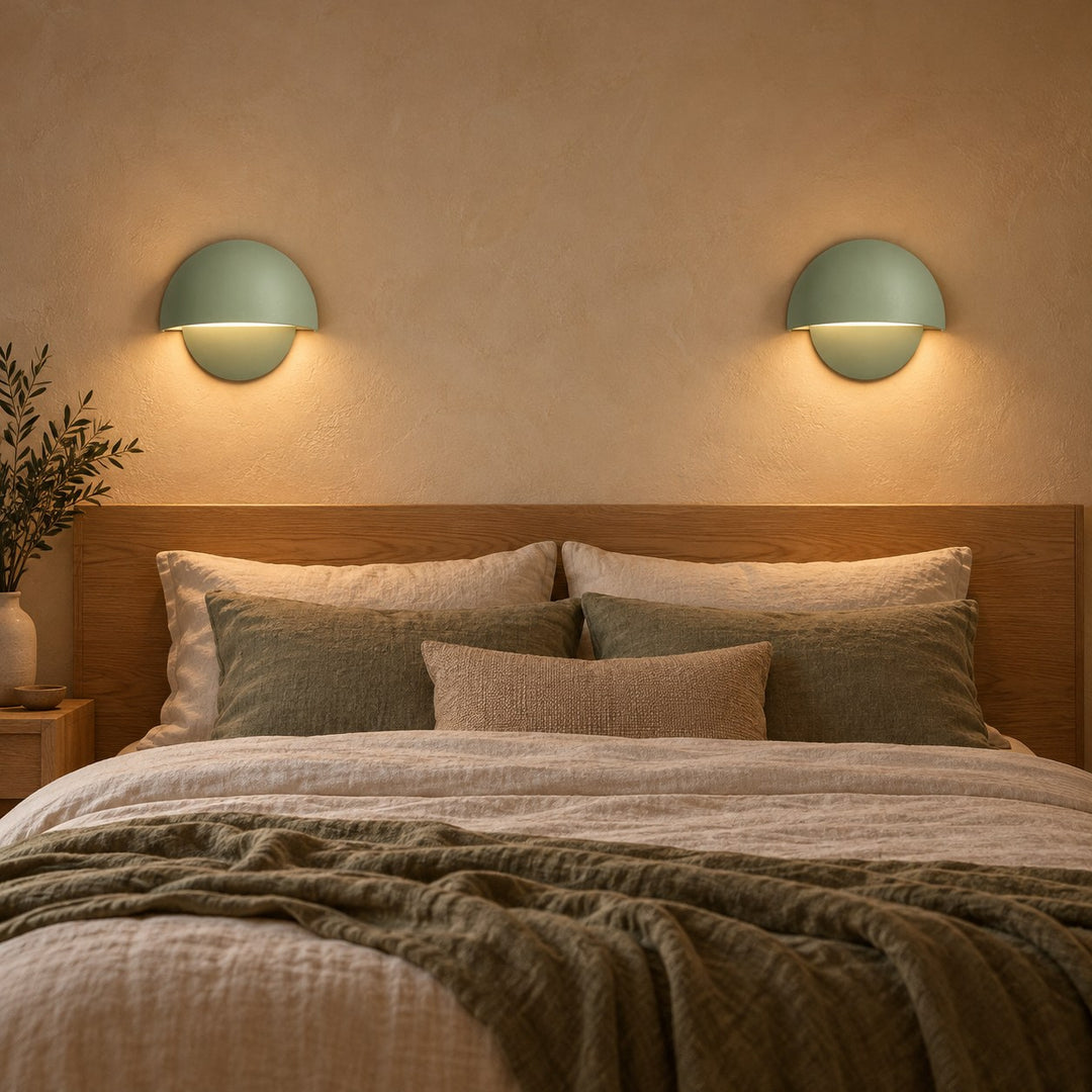 Downward Beam Half Dome Aluminium Wall Light