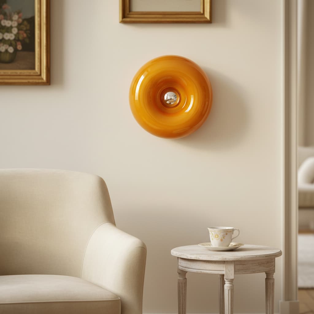 Lampe de table et murale Halorentis Bauhaus Donut – Éclairage moderne sculptural pour espaces de vie N11