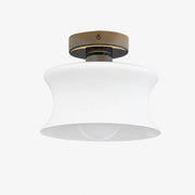 French Bauhaus Glass Flush Mount Ceiling Light, 20 cm