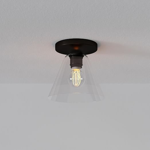 Lámpara de techo Conica Cone Flush Mount: lámpara de techo de cristal para espacios modernos