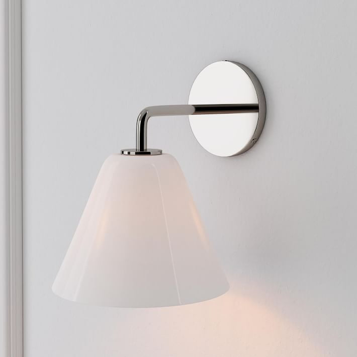 Aplique de pared Conica Cone: iluminación moderna de vidrio de 1, 2 y 3 luces