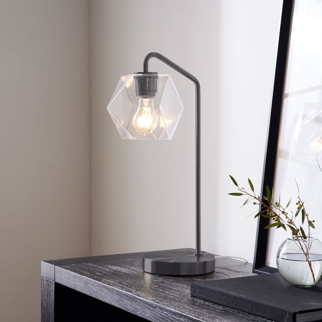 Lámpara de mesa de cristal facetado geométrico luminoso Talvior