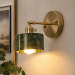 Bild in Gallery-Viewer laden, Cylindrical green stone wall light in use