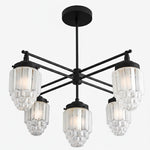 Load image into Gallery viewer, Tierlux Glass Chandelier – Vintage Brass Globe Lighting Fixture
