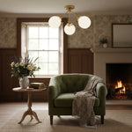 Load image into Gallery viewer, Glorica Glass Opal Globe Semi-Flush Ceiling Light – Modern Mid-Century Dining Room Fixture
