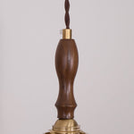 Load image into Gallery viewer, White Fabric Walnut Brass Plug-In Pendant