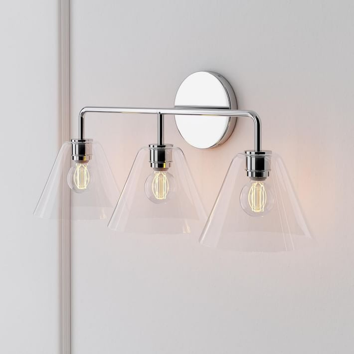 Aplique de pared Conica Cone: iluminación moderna de vidrio de 1, 2 y 3 luces