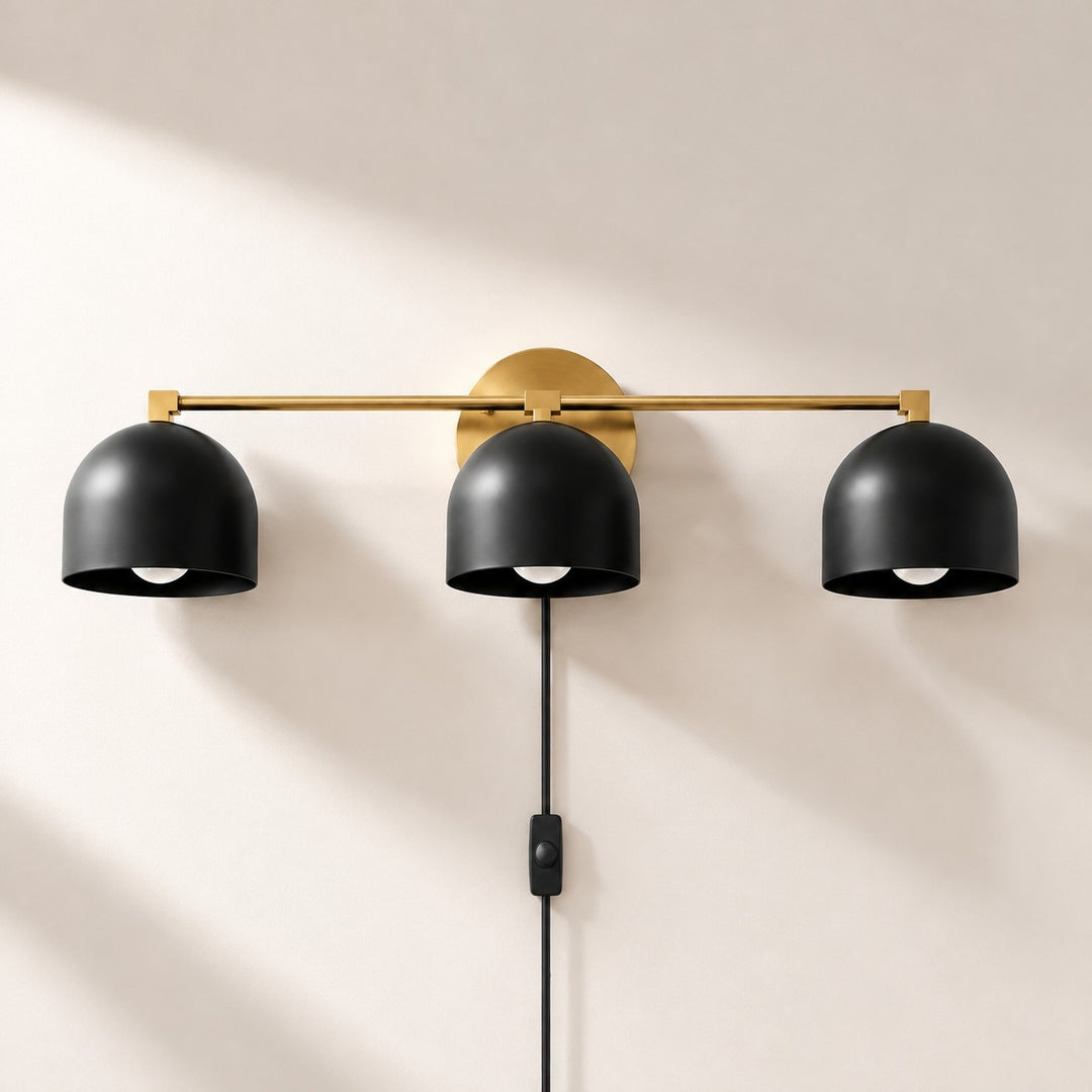 Metio Dome Mid-Century Metal Plug-In Wall Light