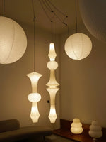 Bild in Gallery-Viewer laden, White Handcrafted Mulberry Paper Swag Light