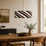 Charger l'image dans la visionneuse de galerie, Striped fabric pendant light room detail