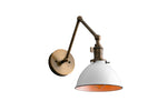 Cargar imagen en el visor de la Galería, Conique Metal Vintage Industrial Swing Arm Wall Lamp - Adjustable Dome Shade for Study
