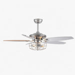 Cargar imagen en el visor de la Galería, Silver caged ceiling fan light, 107 cm / 42"