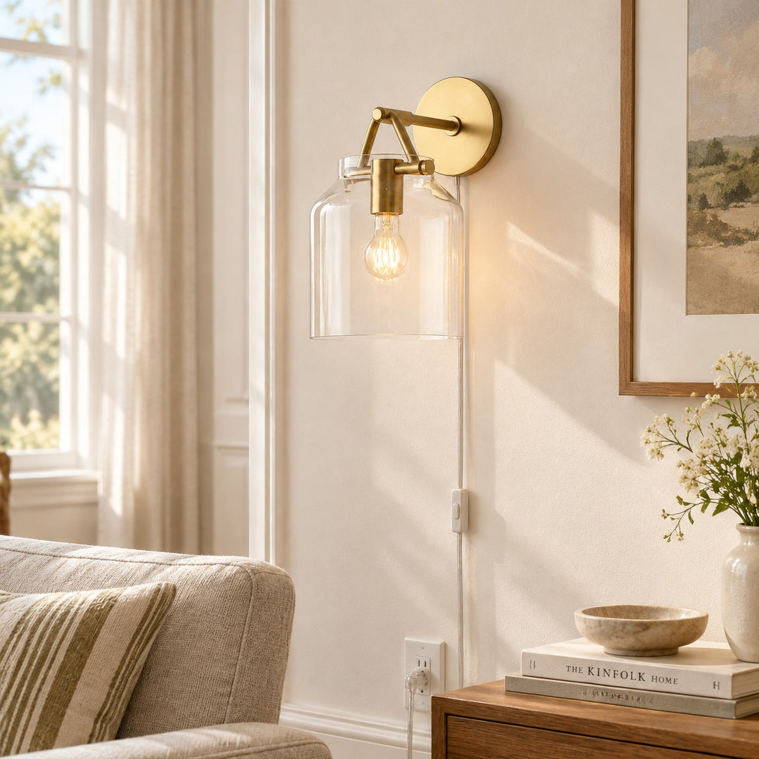 Hanton Modern Minimalist Nordic Plug-In Wall Sconce for Bathroom and Hallway