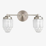Bild in der Galerieansicht laden, Tierlux Glass Vanity Light - Art Deco Bathroom Fixture with Skyscraper Shades
