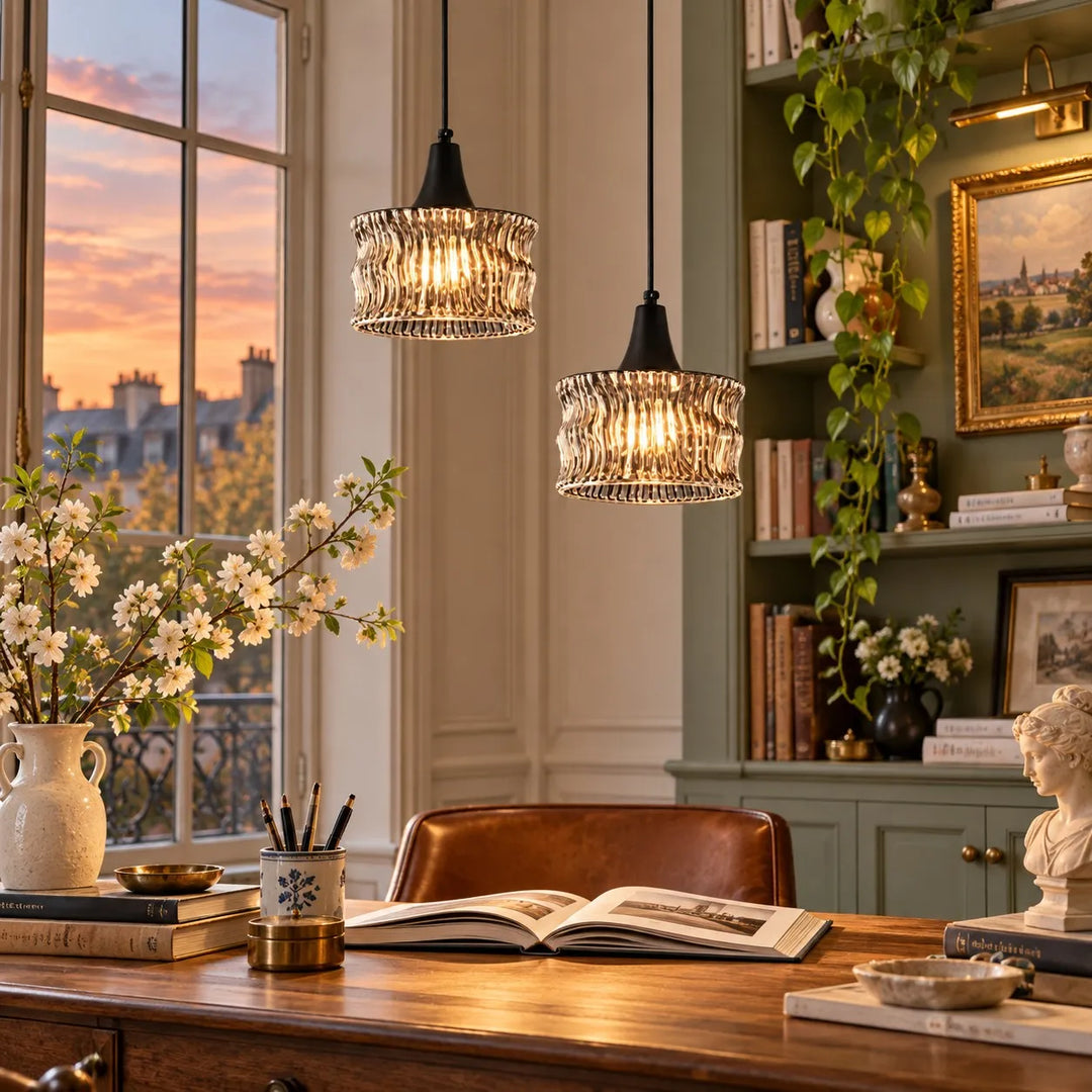 Wabi-Sabi Brass Glass Pendant Light
