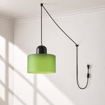 Bild in Gallery-Viewer laden, Mid‑Century Macaron Plug‑in Swag Pendant Light - Colorful Shade Hanging Lamp for Home Decor