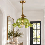 Bild in Gallery-Viewer laden, Vintage Wavy-Edge Glass Pendant Lamp