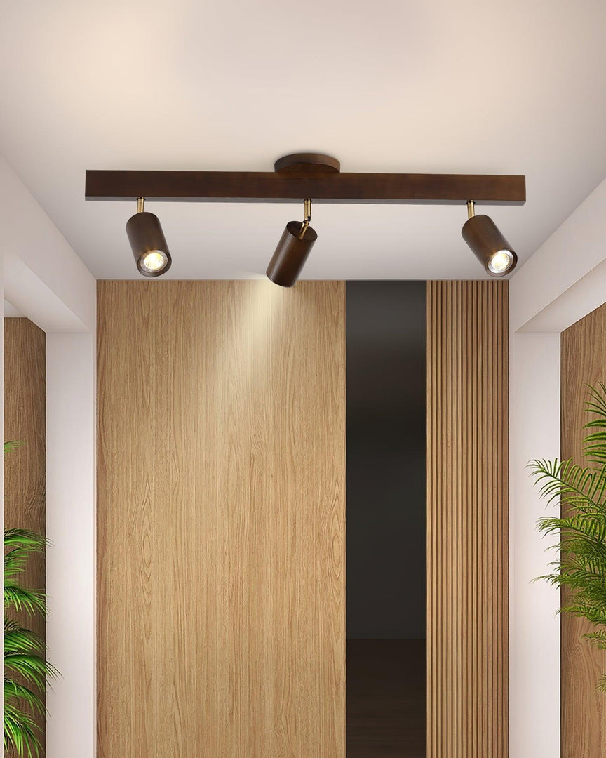 Iluminación de riel de madera Merlo