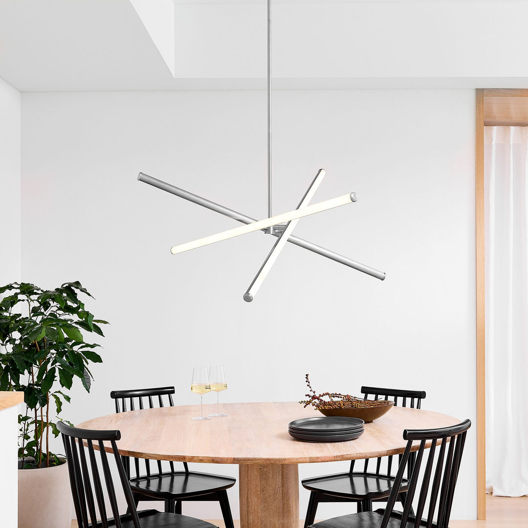 Voro Led Rod Chandelier - Linear Sputnik Modern Minimalist Lighting