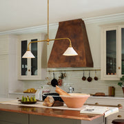 Lumos Dual-Head Brass Bar Pendant – Modern Architectural Lighting for Kitchen Island