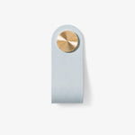 Load image into Gallery viewer, Cowhide leather and brass cabinet pull handle color and size option
