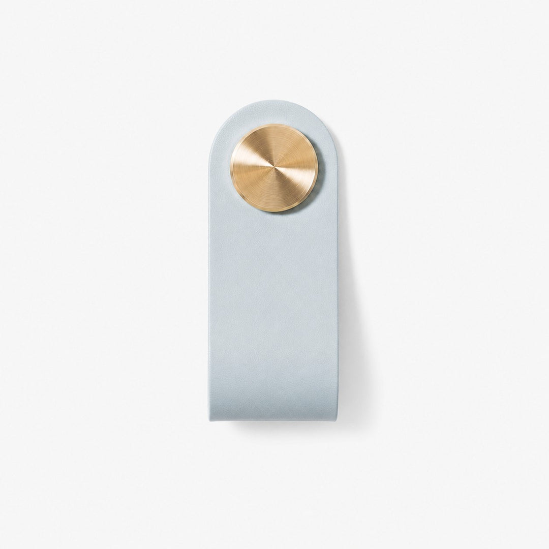 Cowhide leather and brass cabinet pull handle color and size option