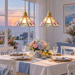 Cargar imagen en el visor de la Galería, Pink Floral Glass Pendant Light