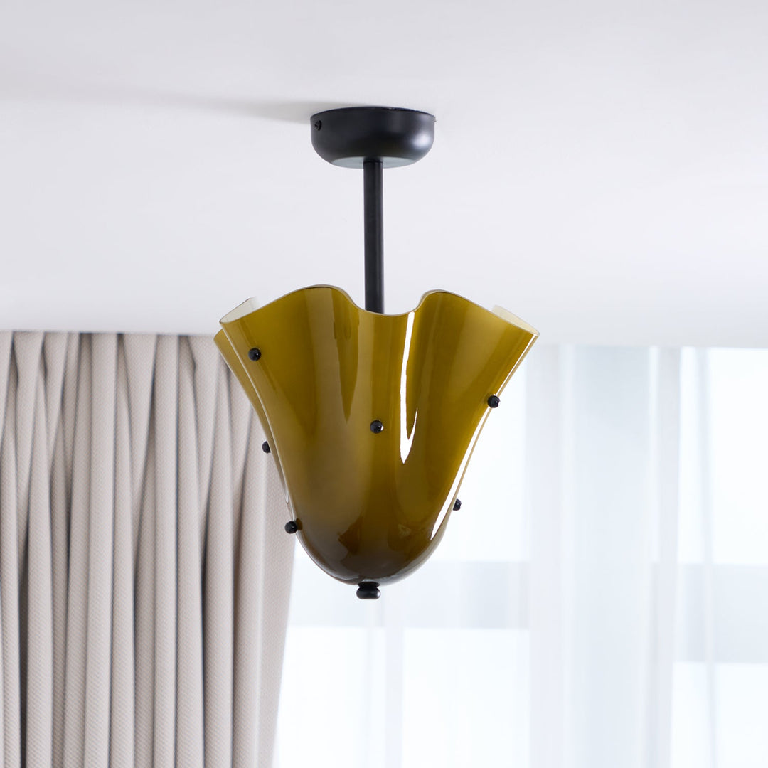 Bellina Modern Sleek Decorative Glass Shade Design Ceiling Light for Living Room, Bedroom and Dining Areas