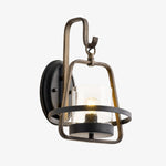 Load image into Gallery viewer, Rust Metal Clear Glass Wall Sconce