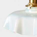 Charger l'image dans la visionneuse de galerie, Vintage scalloped opaline glass pendant light view 11