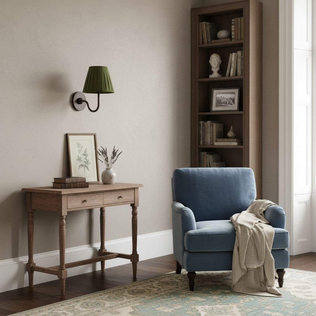 Luvora Fabric Shade Wall Sconce with Drum Shade - Classic Pleated Sconce Light