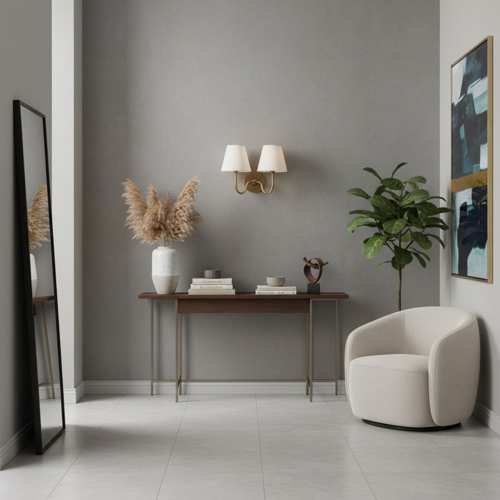 Luvora Fabric Shade Wall Sconce with Drum Shade - Classic Pleated Sconce Light