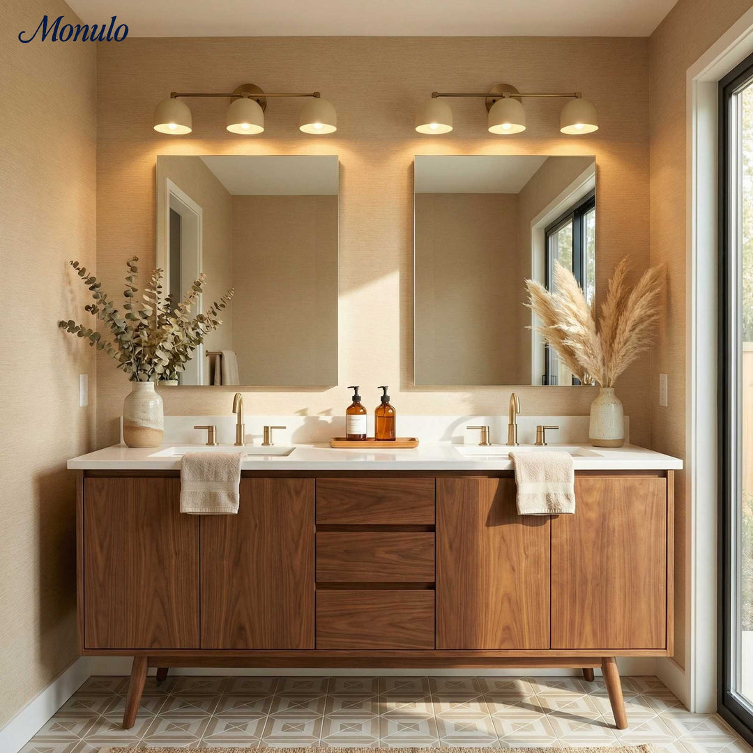 Aplique de pared Metio Dome para tocador – Lámpara de estilo Mid-Century para baño