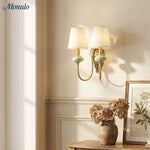 Cargar imagen en el visor de la Galería, Aplique de pared Rowan Classic con pantalla de tela – Lámpara de pared de cerámica para pasillo o dormitorio