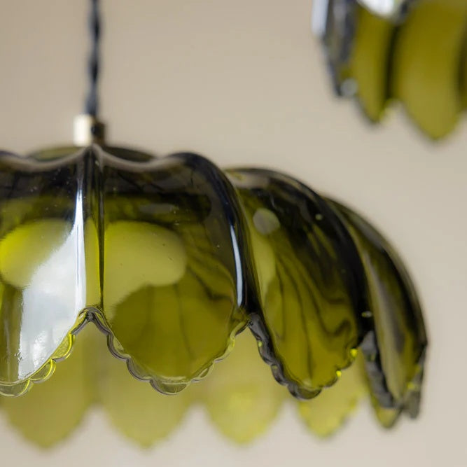 Suspension en Verre Artistique Aridia en Forme de Feuilles de Palmier pour Couloir Cuisine et Salon