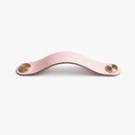 Load image into Gallery viewer, Cowhide leather and brass cabinet pull handle color and size option