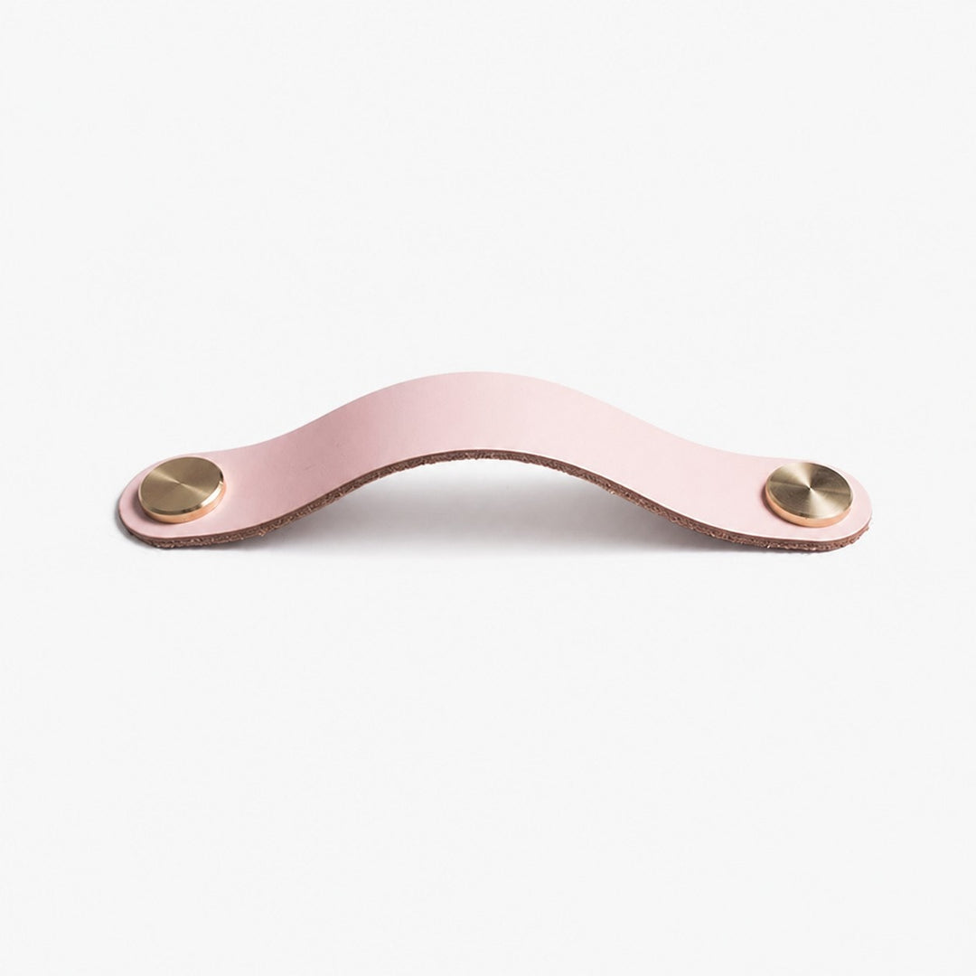 Cowhide leather and brass cabinet pull handle color and size option