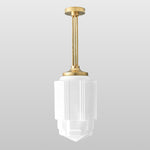 Cargar imagen en el visor de la Galería, Geotower Glass Opaline Globe Skyscraper Pendant – Art Deco Modern Indoor Accent Light
