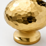 Bild in Gallery-Viewer laden, Close view of the hammered Natural Brass mushroom knob and polished base