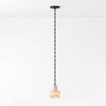 Charger l'image dans la visionneuse de galerie, Black Metal Alabaster Frosted Shade Hardwired Chandelier